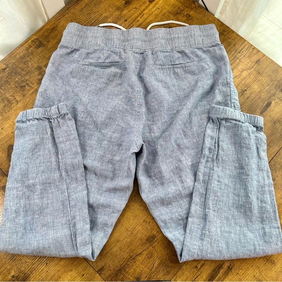 Athleta Cabo Linen Light Blue Drawstring Joggers, 12 - Picture 10 of 16